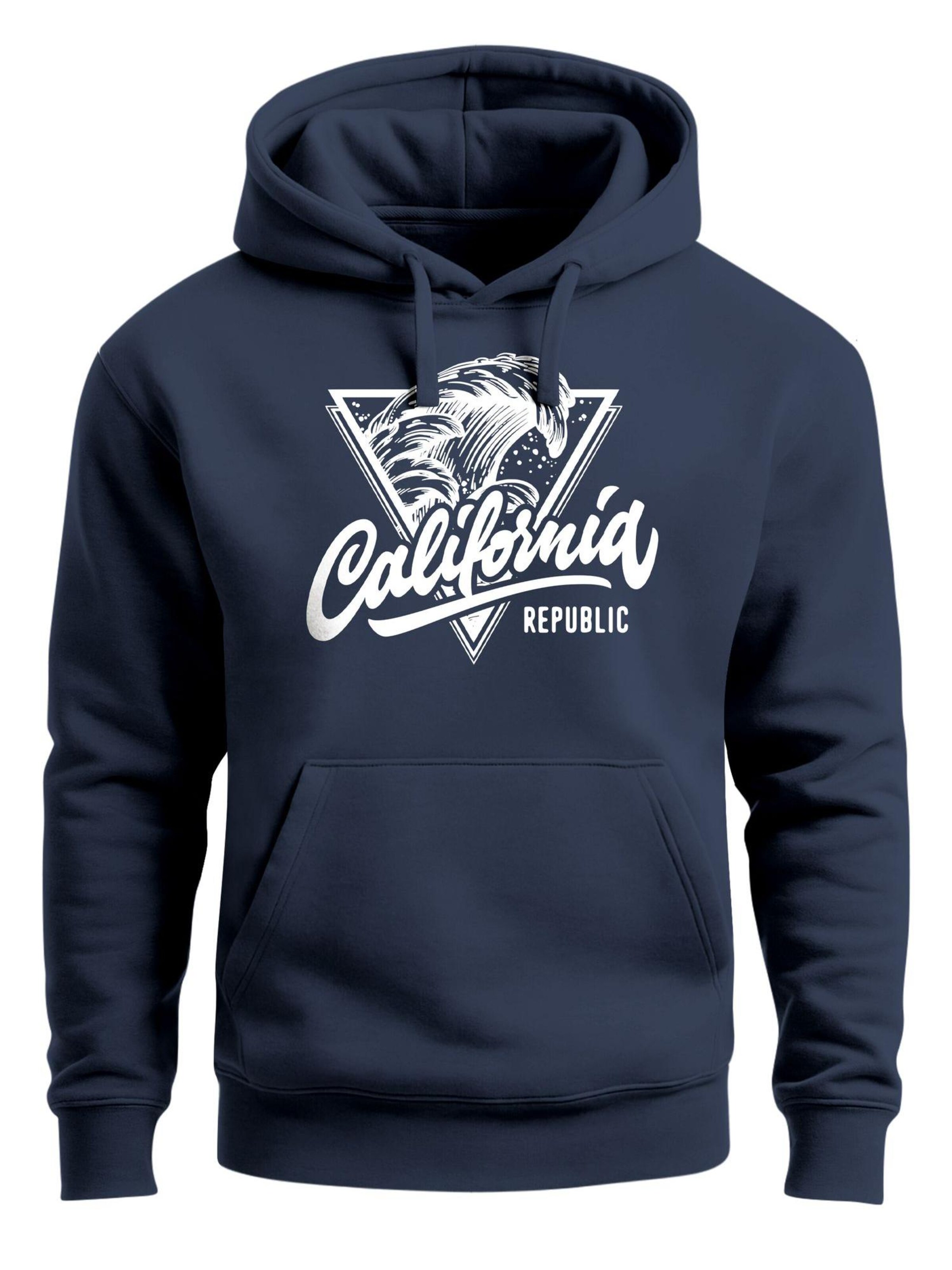 Neverless Sweatshirt 'California Wave' in Blue: front
