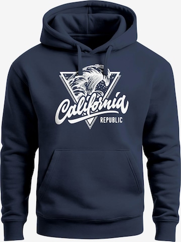 Neverless Sweatshirt 'California Wave' in Blau: Vorderseite
