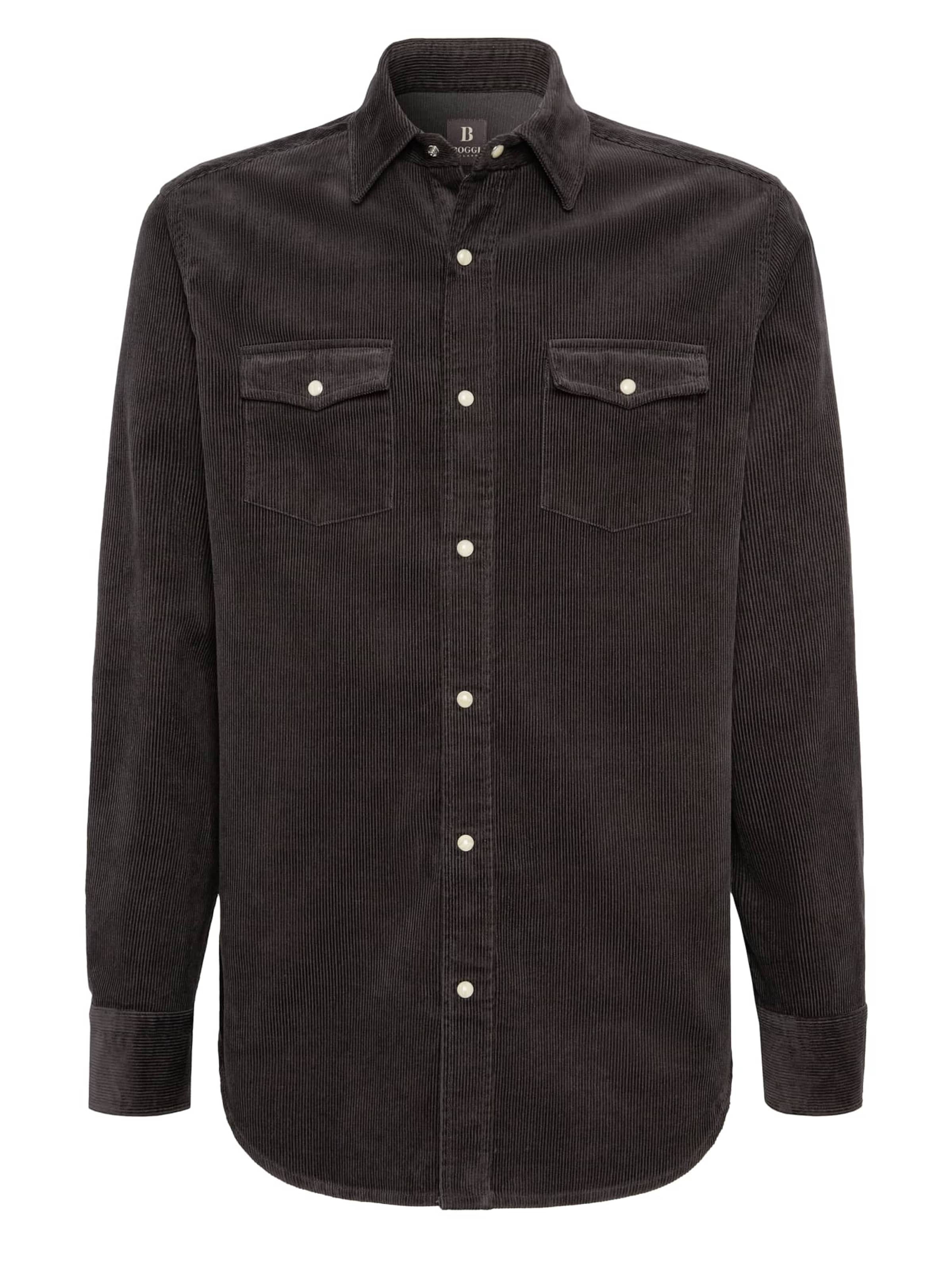 Boggi Milano Button Up Shirt in Grey: front