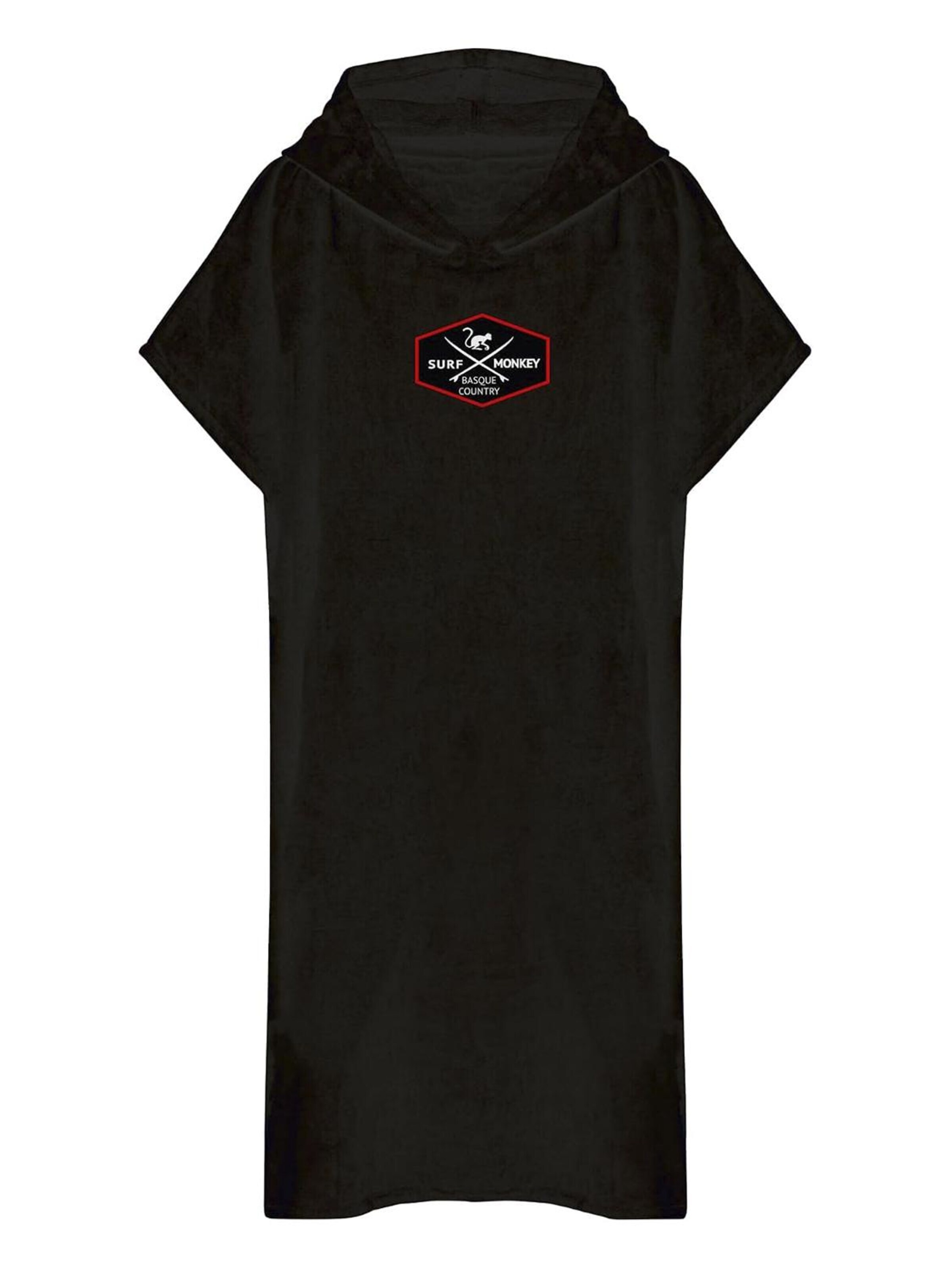 Surf Monkey Fürdőköpeny 'Surf Cotton Poncho kids' - fekete: elől