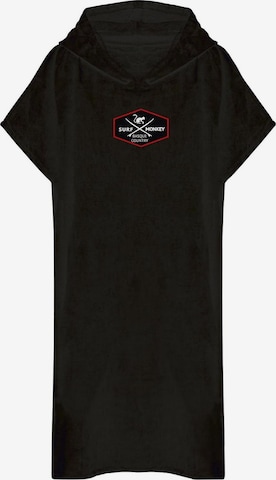 Peignoir 'Surf Cotton Poncho kids' Surf Monkey en noir : devant