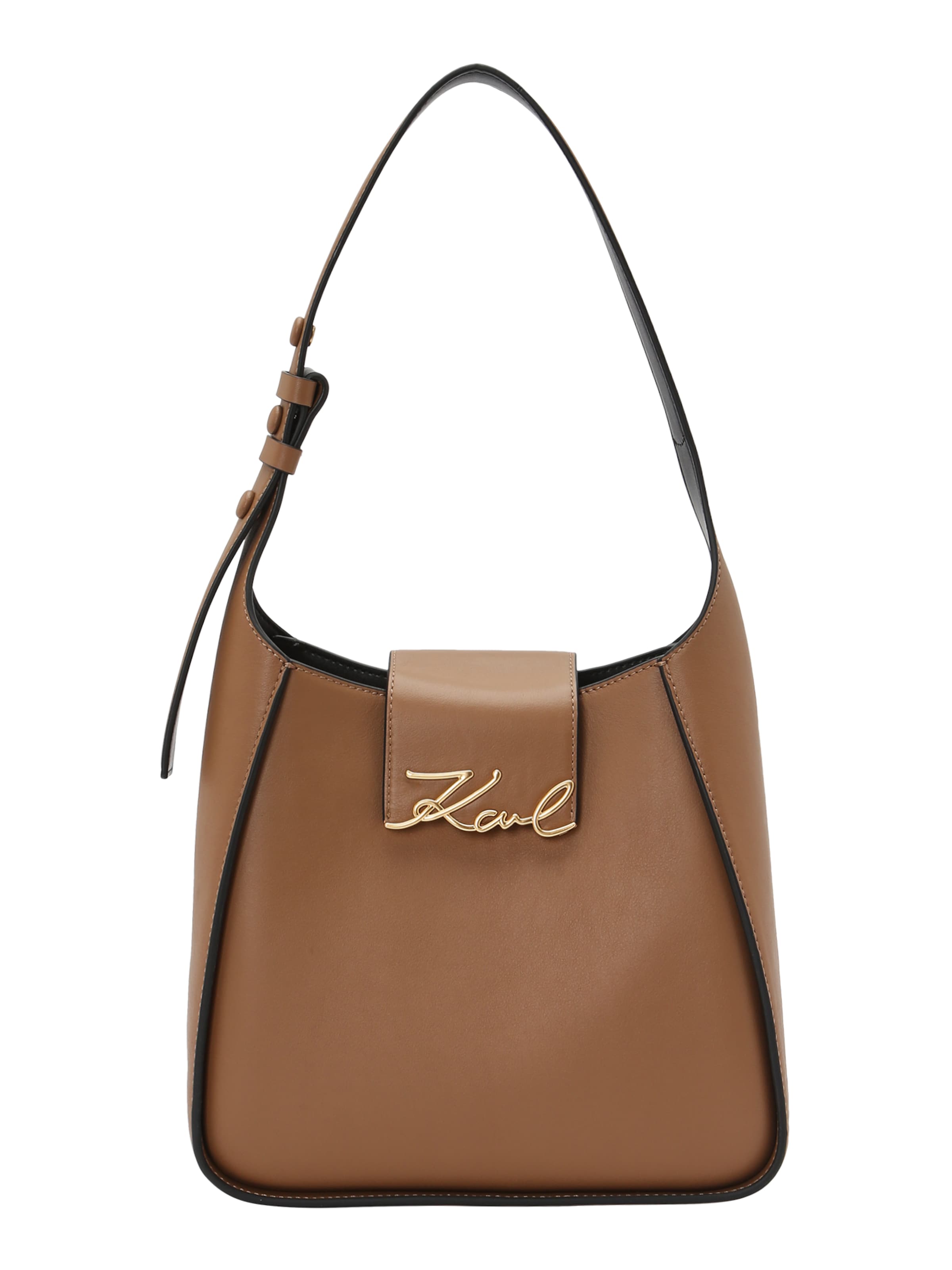 Borsa a spalla di Karl Lagerfeld in marrone: frontale