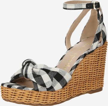 Kate Spade Strap Sandals 'TIANNA WICKER' in Black: front