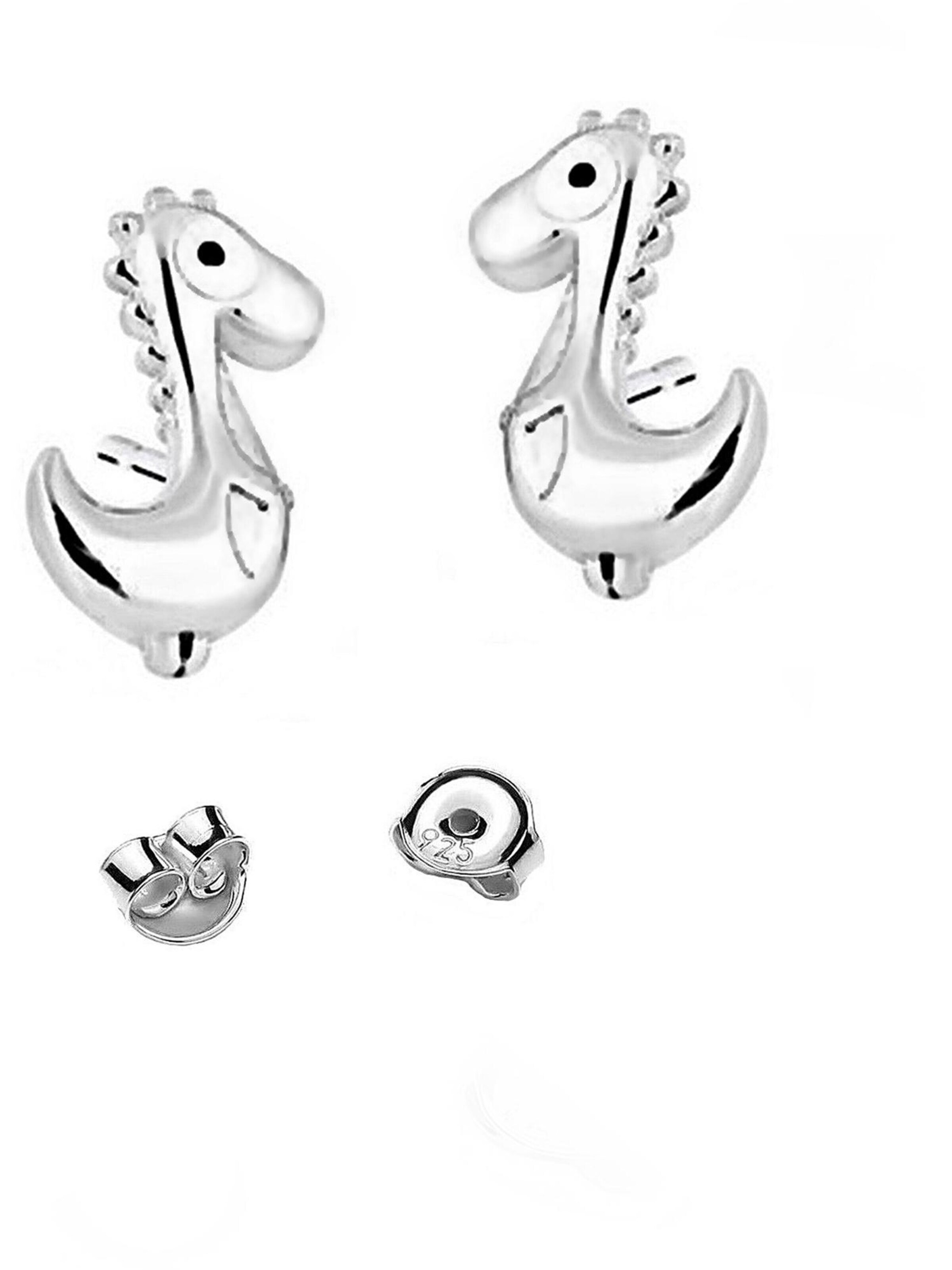 Goldene Hufeisen Earrings 'Dino' in Silver: front