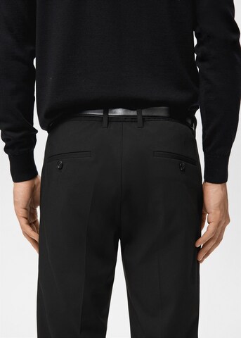 MANGO MAN Slim fit Pleated Pants 'Bologna' in Black