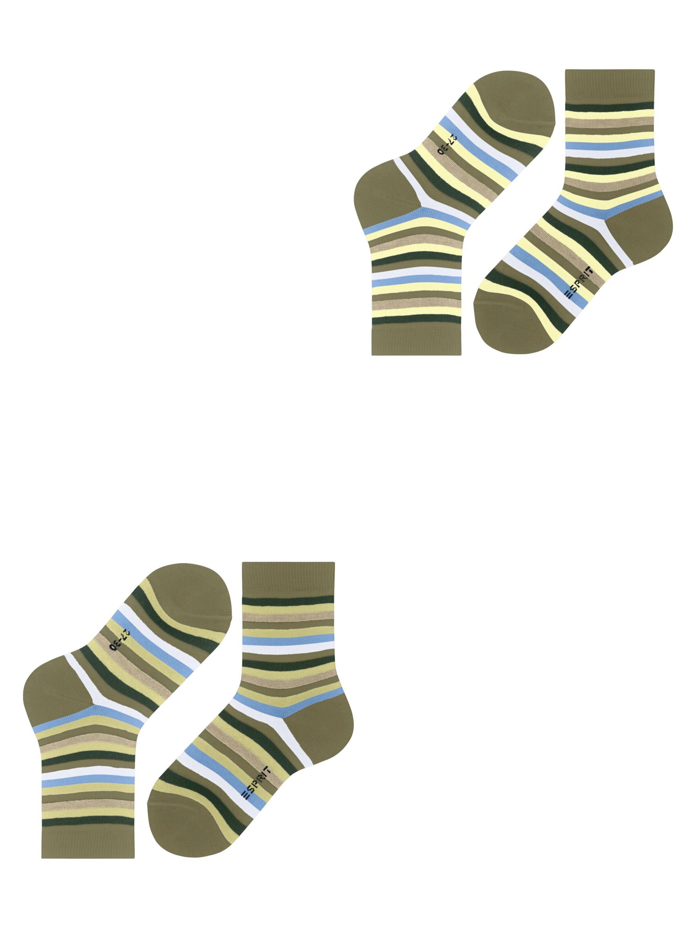 ESPRIT Socks 'Playful Stripe 2-Pack' in Green