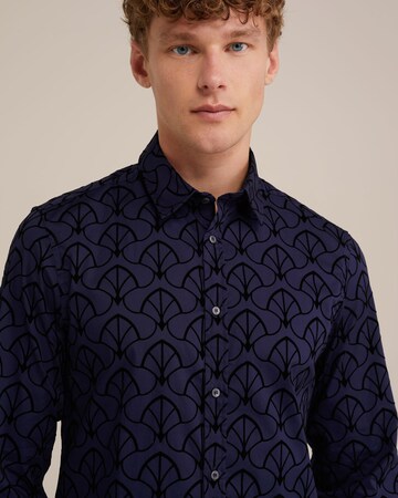 WE Fashion Slim Fit Forretningsskjorte i blå