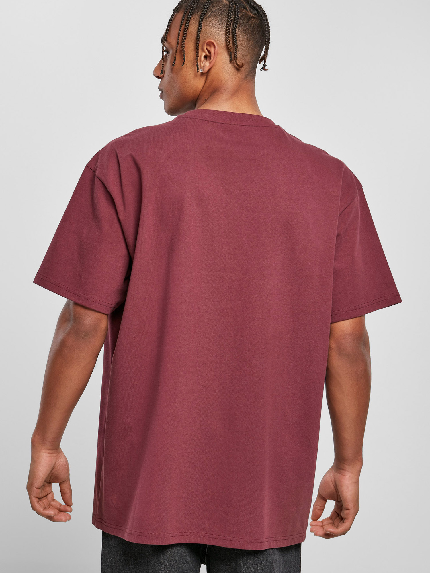 Plus size Odzież Urban Classics Koszulka Heavy w kolorze Jagodam 