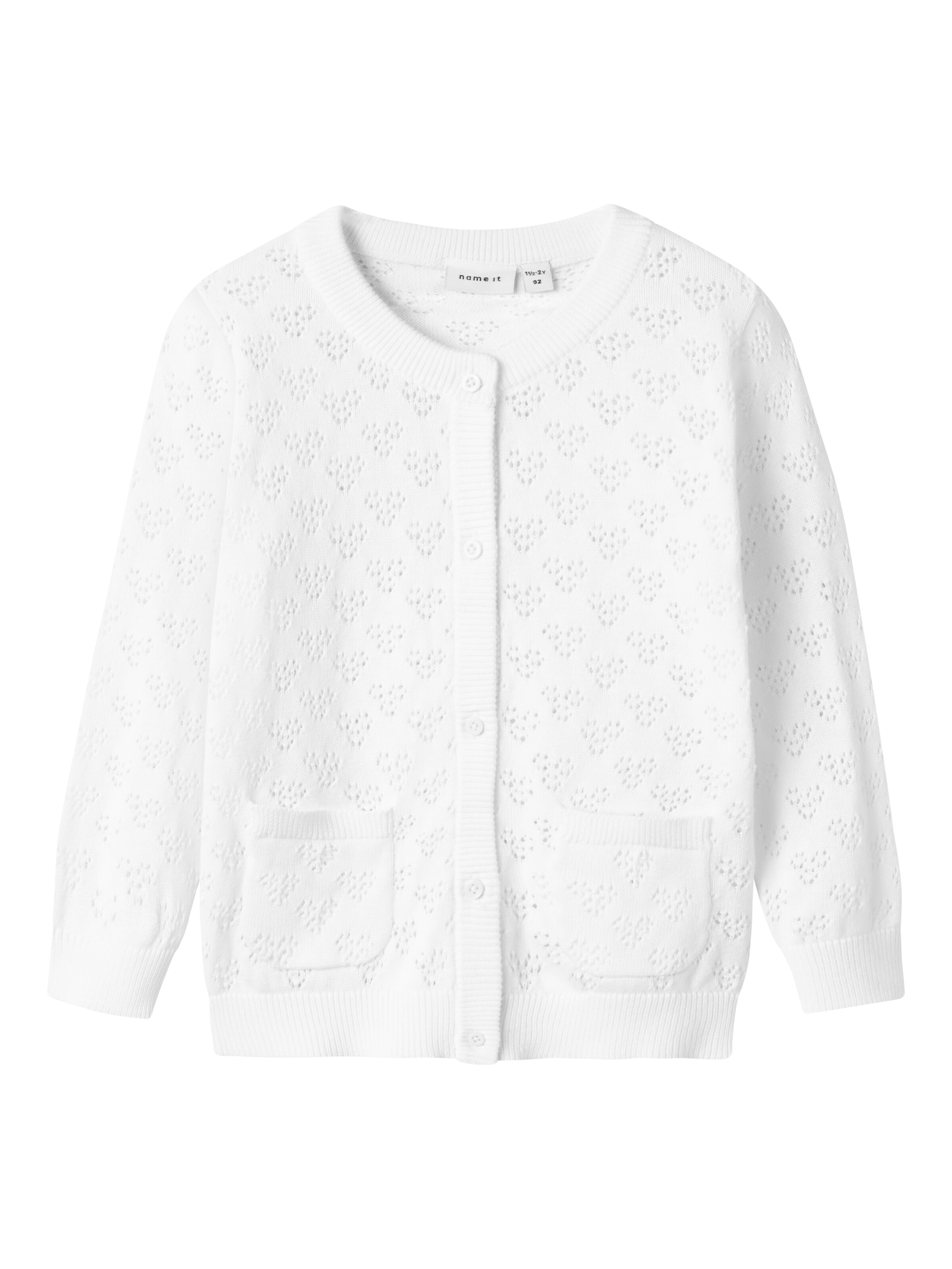 NAME IT Cardigan 'NMFFELOTTE' i hvid: forside