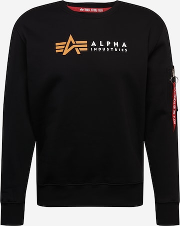 ALPHA INDUSTRIESSweater majica - crna boja: prednji dio