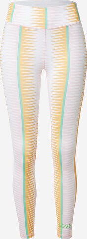 DELICATELOVE Skinny Workout Pants 'Nadi' in White: front