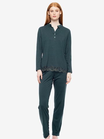 Pigiama 'PYJAMA NIGHT LOVERS SOLID' di Pink Label in verde: frontale