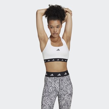 ADIDAS PERFORMANCE Bustier Sport-BH 'Powerreact' in Weiß: Vorderseite