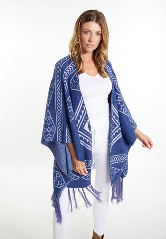 usha FESTIVAL Poncho in Blau: predná strana