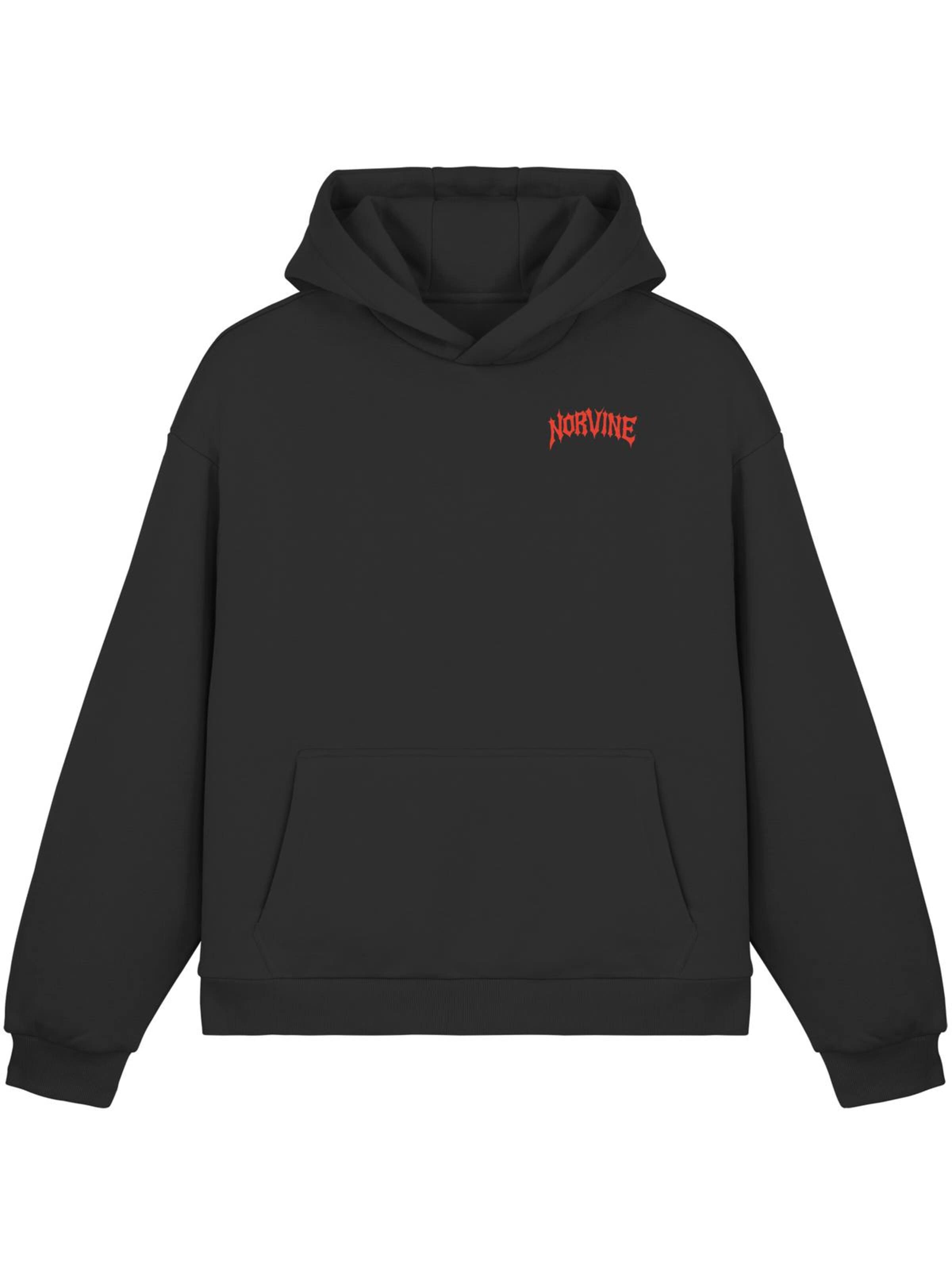 Norvine Collegepaita 'Norvine Nightfang - Fluffy Boxcut Hoodie' värissä musta