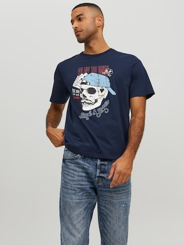 JACK & JONES Majica 'Roxbury' | modra barva: sprednja stran