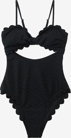 Cupshe Bralette Swimsuit 'ADG3001B' in Black: front
