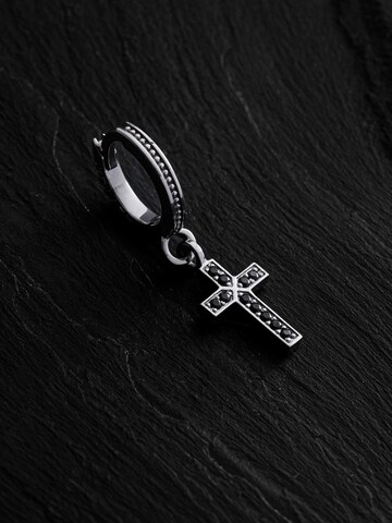 REYTEL - Pendientes 'HARD BLACK STONES' en plata