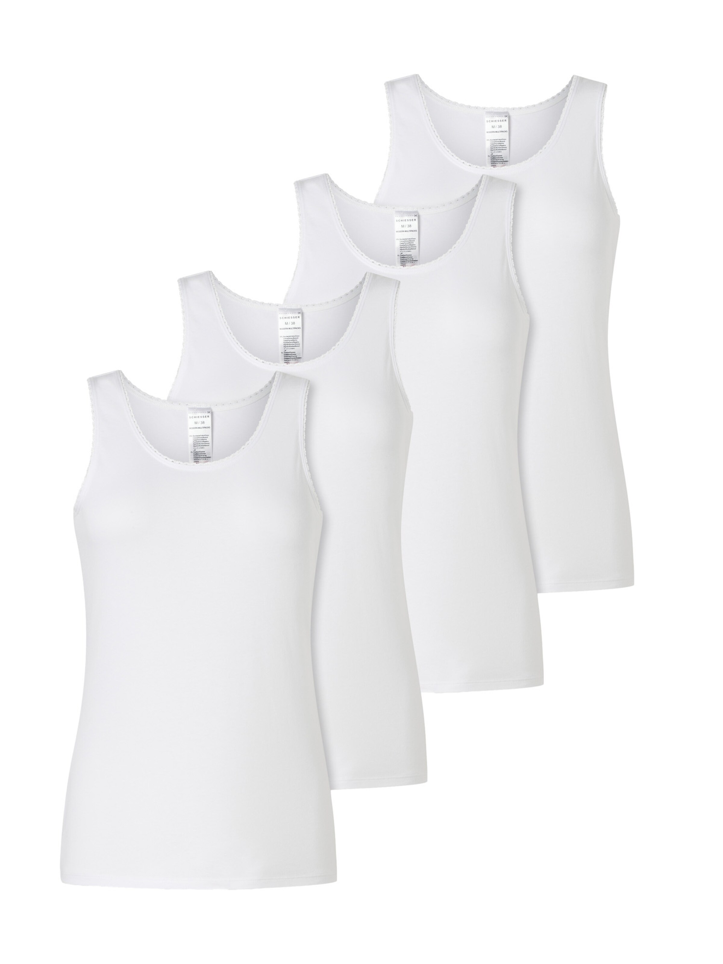 SCHIESSER Unterhemd ' Modern Multipacks ' in Weiß: Vorderseite