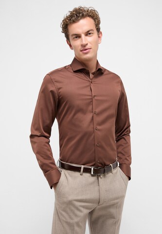 ETERNA Slim fit Business Shirt in Brown: front