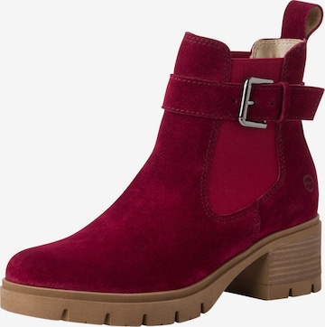 Tamaris Chelsea boots in Rood: voorkant