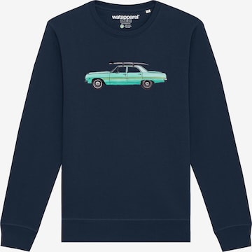 Watapparel Sweatshirt ' Surf Car ' in Blauw: voorkant
