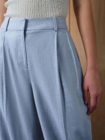 Next Wide leg Pleat-front trousers in Blue