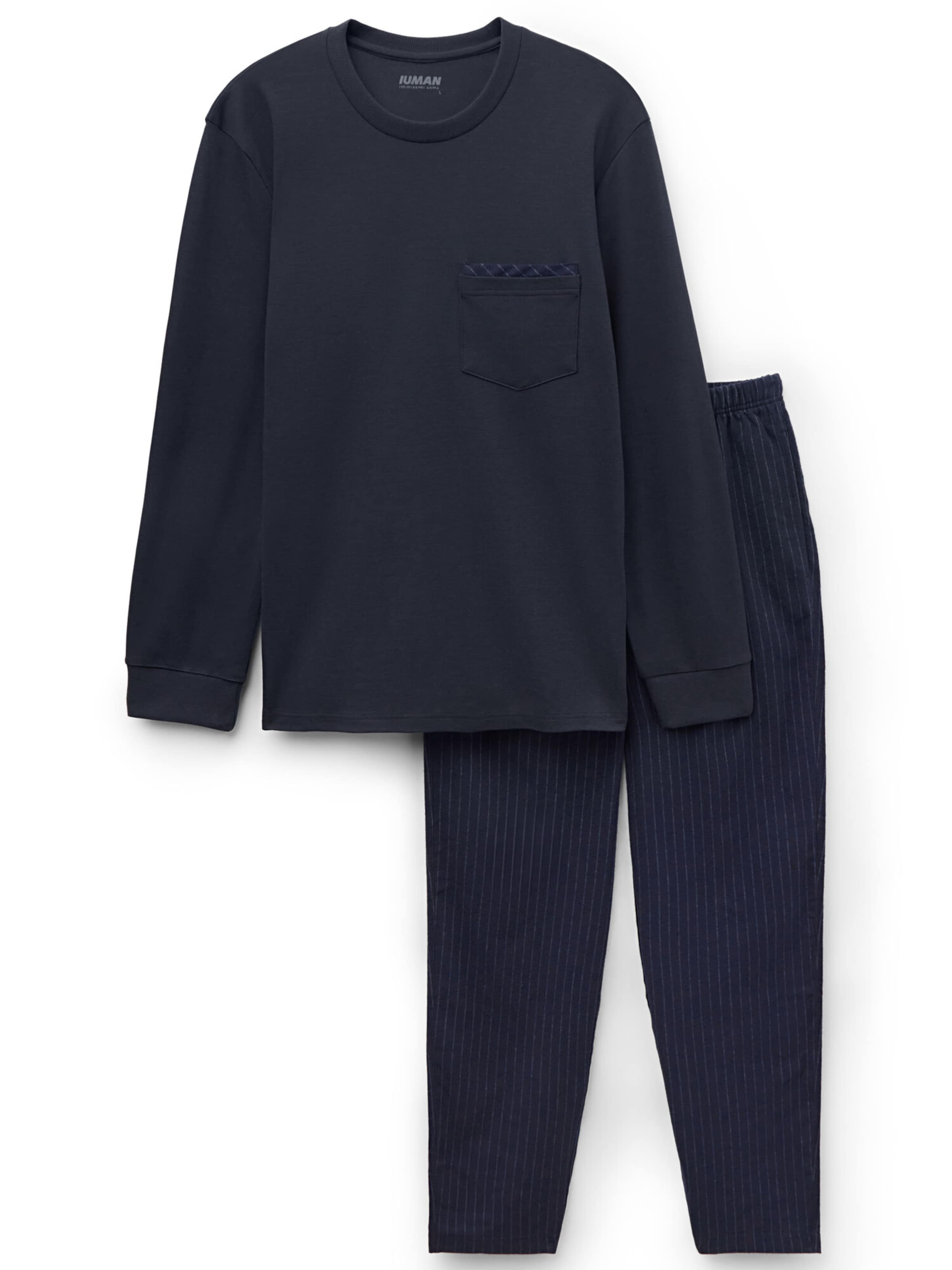 IUMAN Intimissimi Uomo Long Pajamas in Blue: front