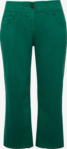 Ulla Popken Wide leg Jeans in Groen: voorkant