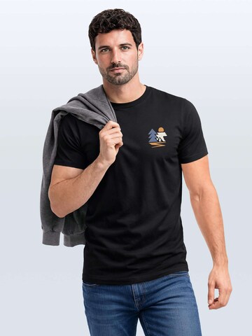 Neverless Shirt 'Bär wald'‌‌‌‌ in Schwarz
