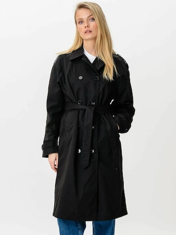 TEESHOPPEN Płaszcz przejściowy ' Linea Trenchcoat ' w kolorze czarny: przód