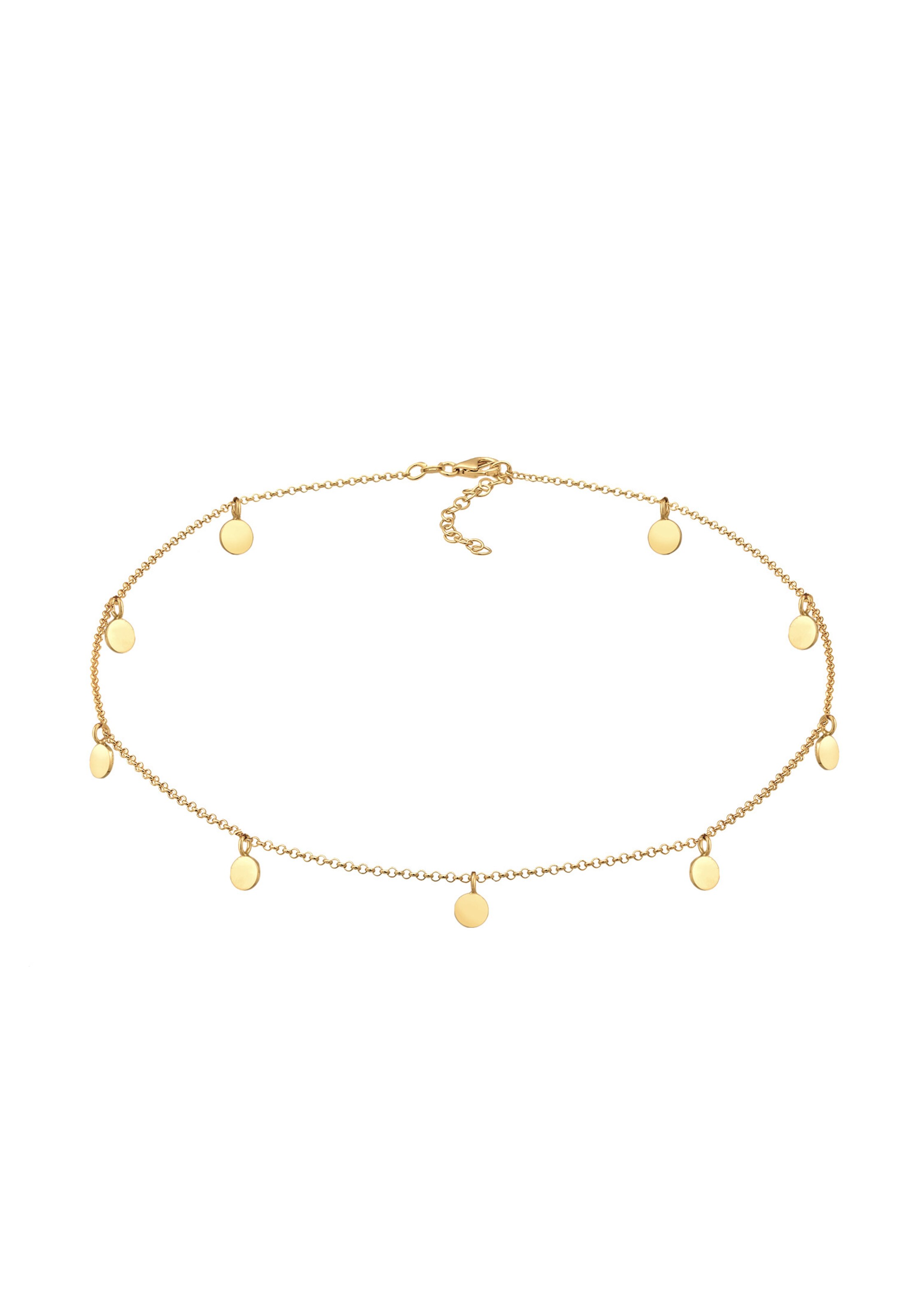 ELLI Necklace 'Boho, Choker, Plättchen' in Gold: front