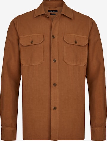 HECHTER PARIS Regular fit Button Up Shirt in Brown: front