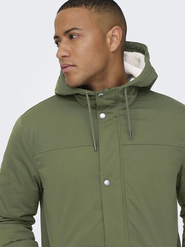 Parka mi-saison 'Alexander' Only & Sons en vert