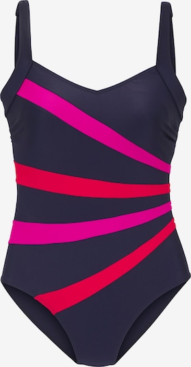 Maudymosi kostiumėlis iš LASCANA, spalva – tamsiai mėlyna jūros spalva / rožių spalva / raudona, Prekių apžvalga