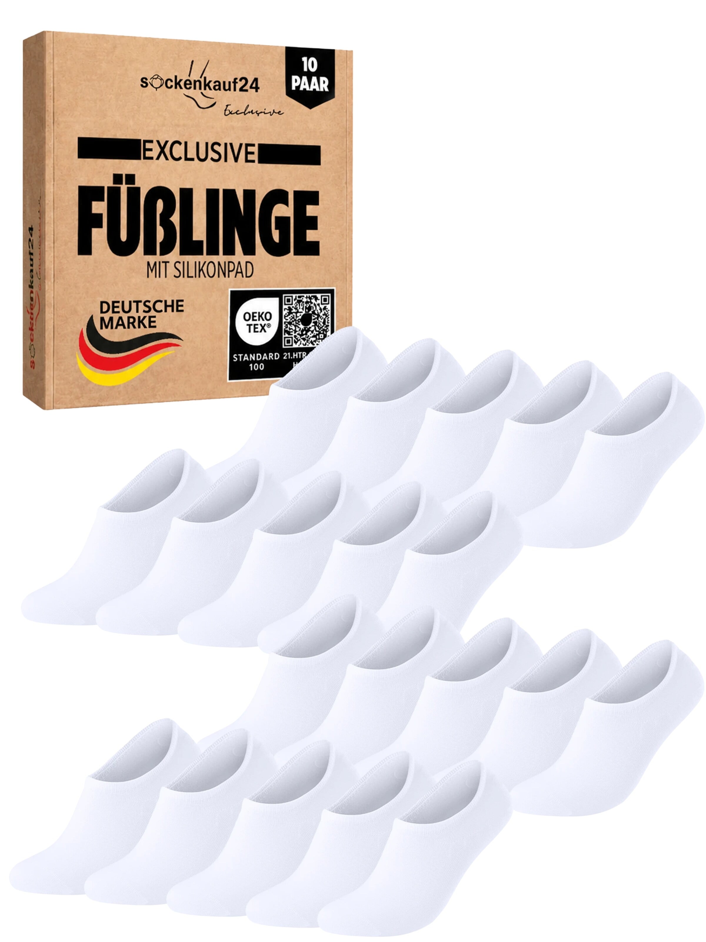 sockenkauf24 Ankle Socks in White: front