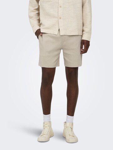 Only & Sons Loosefit Bukser 'ONSEddie' i beige: forside