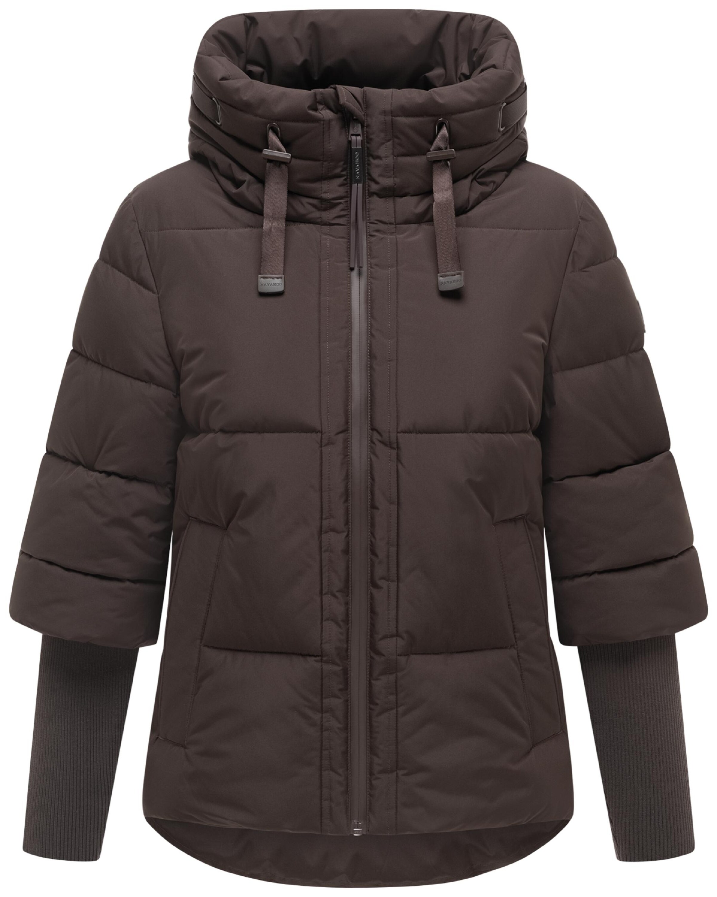 NAVAHOO Winterjas 'Lotusherz XIV' in Bruin: voorkant