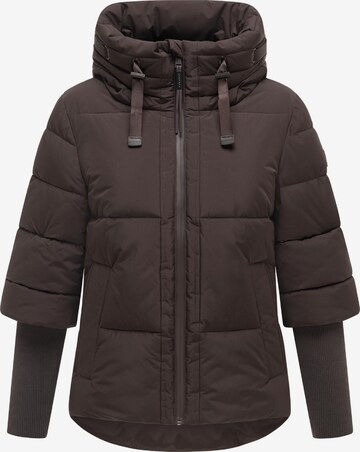 NAVAHOO Winterjas 'Lotusherz XIV' in Bruin: voorkant