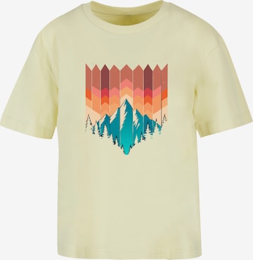 F4NT4STIC Shirt 'Berg Sonnenuntergang Geometrisch' in Yellow: front