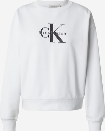 Sweat-shirt Calvin Klein Jeans en blanc : devant