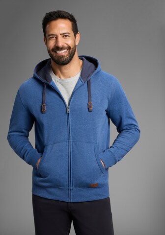 Man's World Zip-Up Hoodie in Blue: front