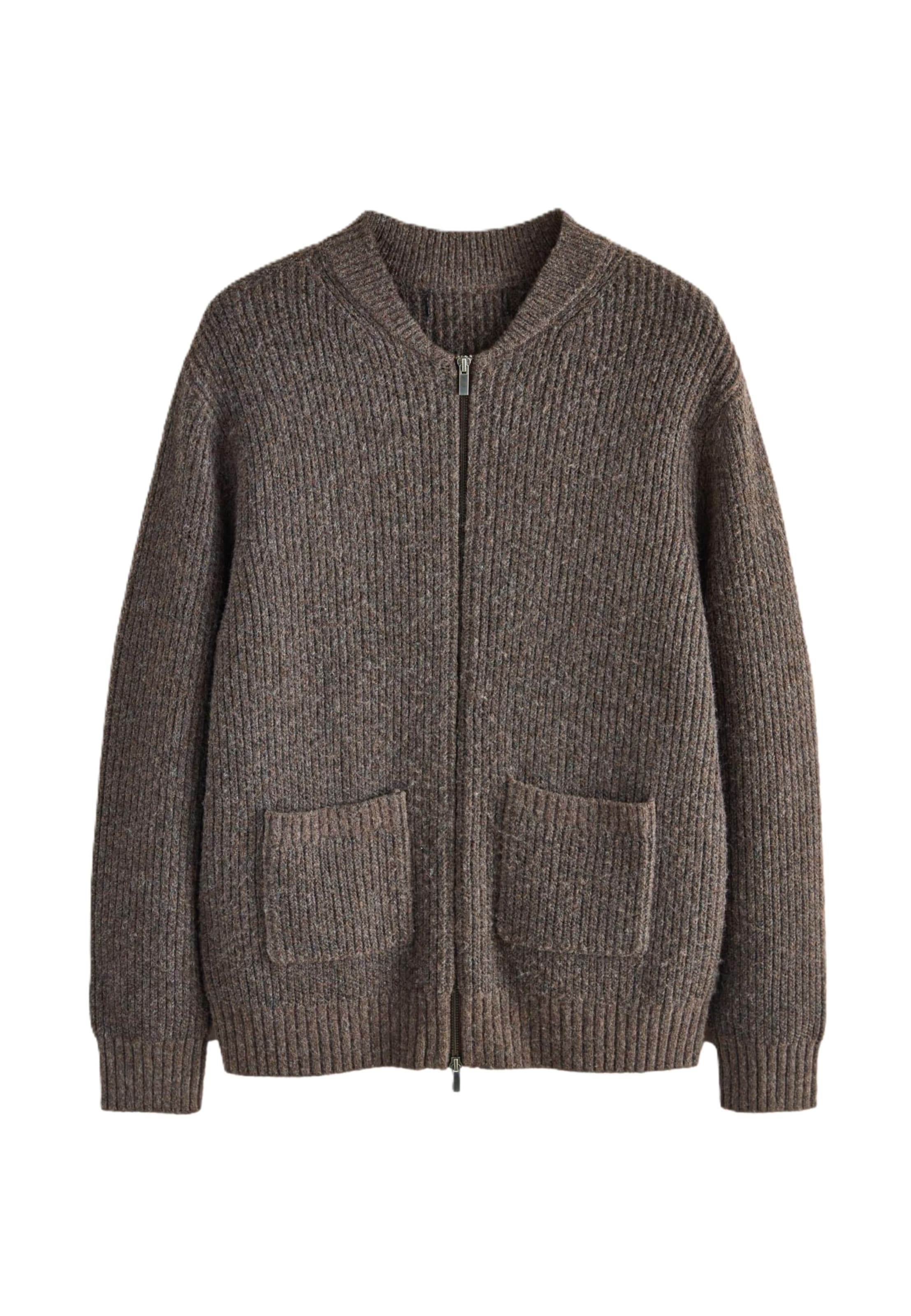 Next Knit Cardigan in Brown: front