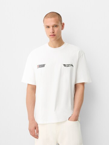 T-Shirt Bershka en blanc : devant