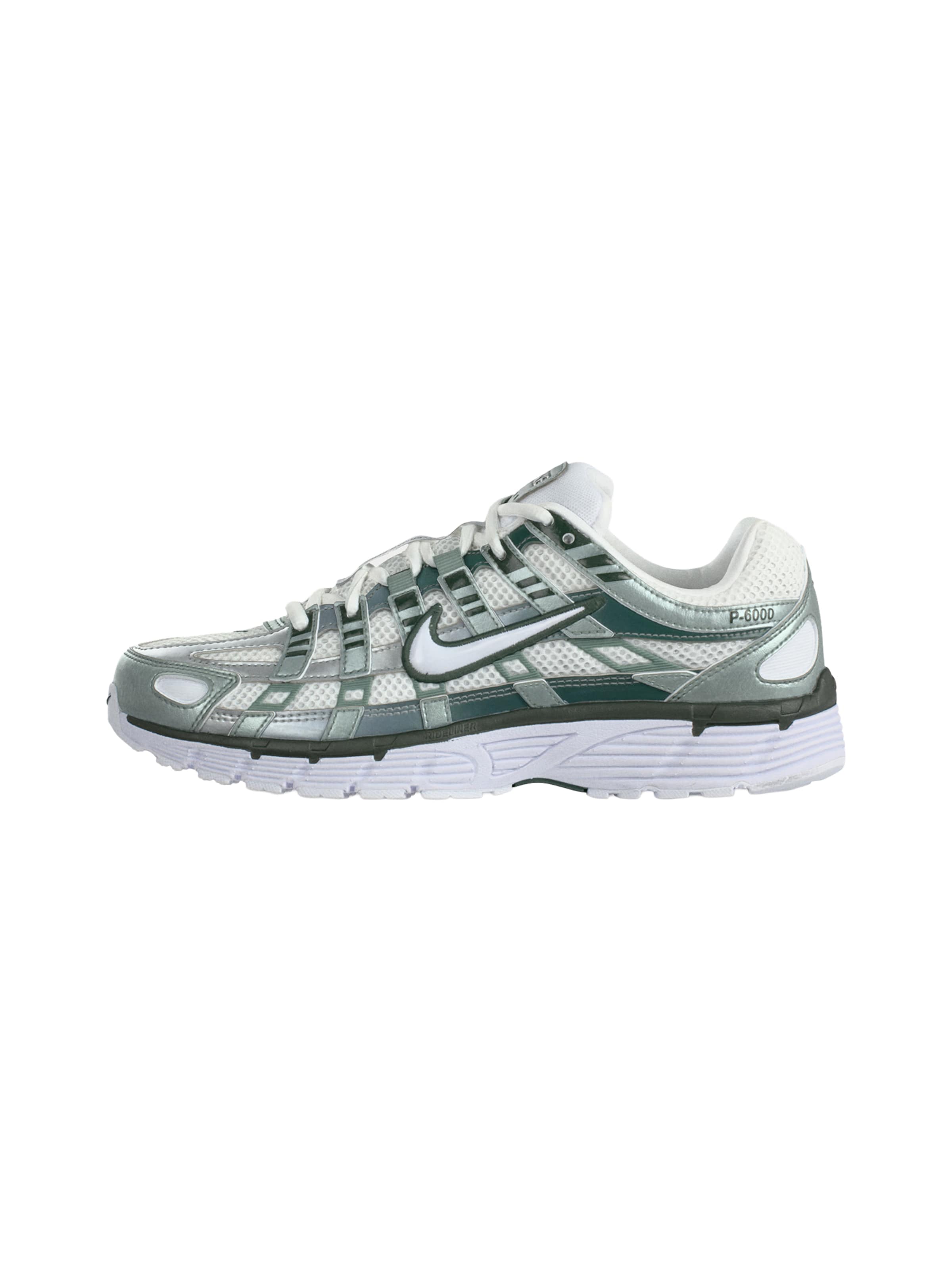 Nike Sportswear Nízke tenisky 'P-6000', veľkosť 36 - nefritová / tmavozelená / strieborná / biela, Produkt