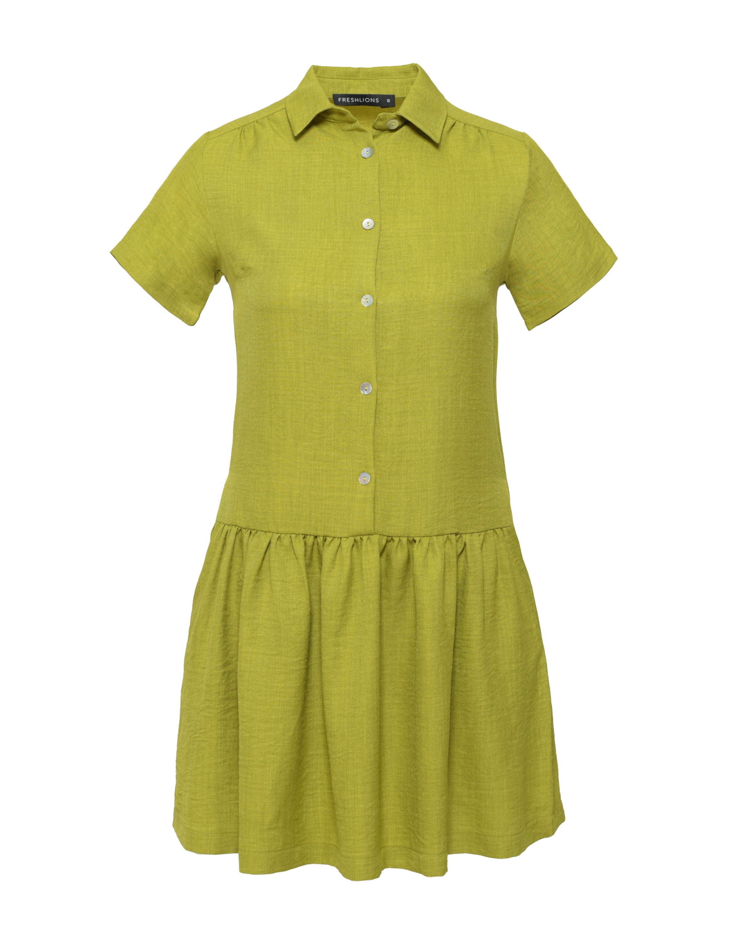 FRESHLIONS Jurk 'Corin' in Groen: voorkant