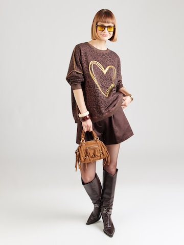 miss goodlife Sweatshirt 'L(I)EBE in Braun