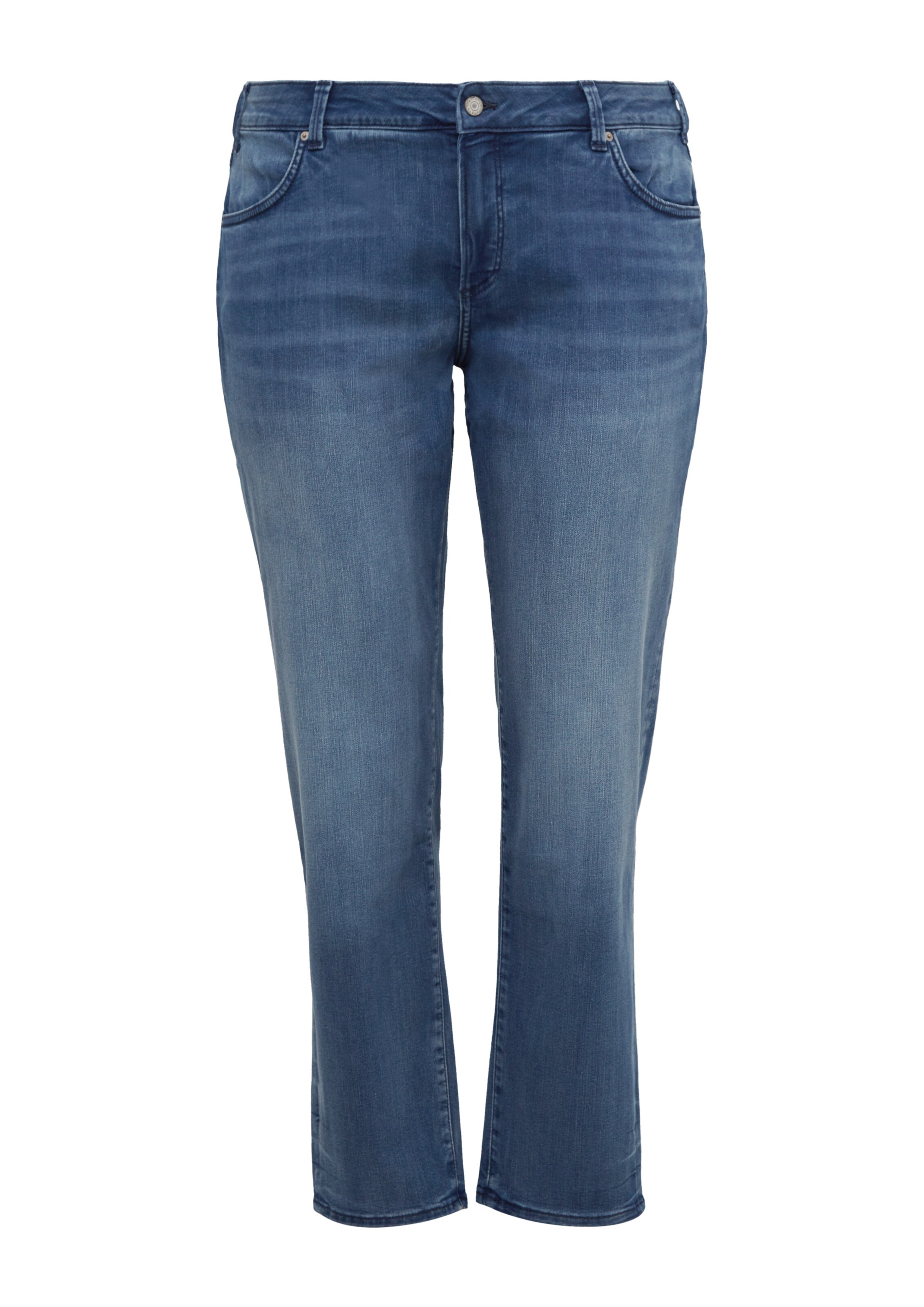 s.Oliver Red Label Plus Tapered Jeans in Blauw: voorkant