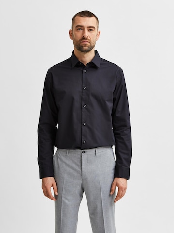 SELECTED HOMME Slim fit Button Up Shirt 'Ethan' in Black: front