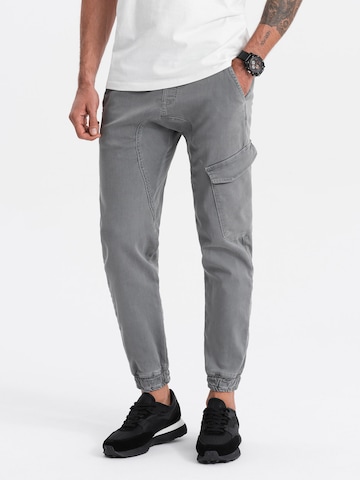 Ombre Tapered Cargo Jeans 'PADJ-0112' in Grey: front